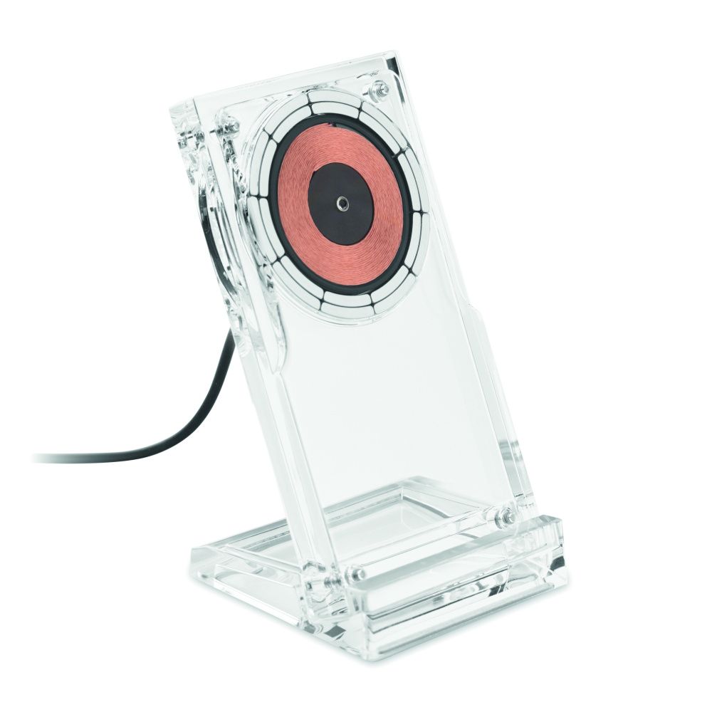 Logo trade business gifts image of: Acrylic wireless charger 15W